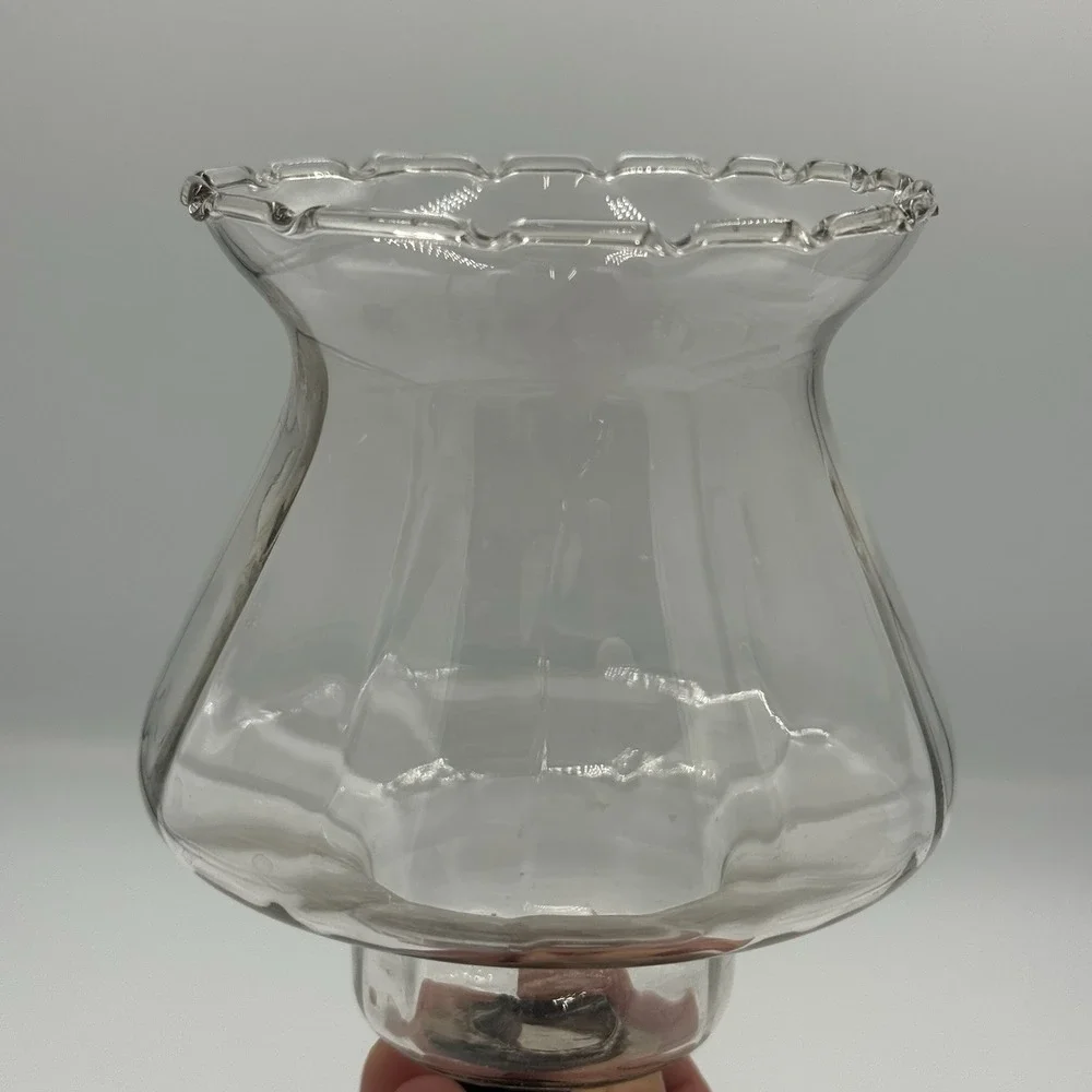 HOMCO Ruffled Crimped Clear Glass Votive Candle PEG‎ Sconce